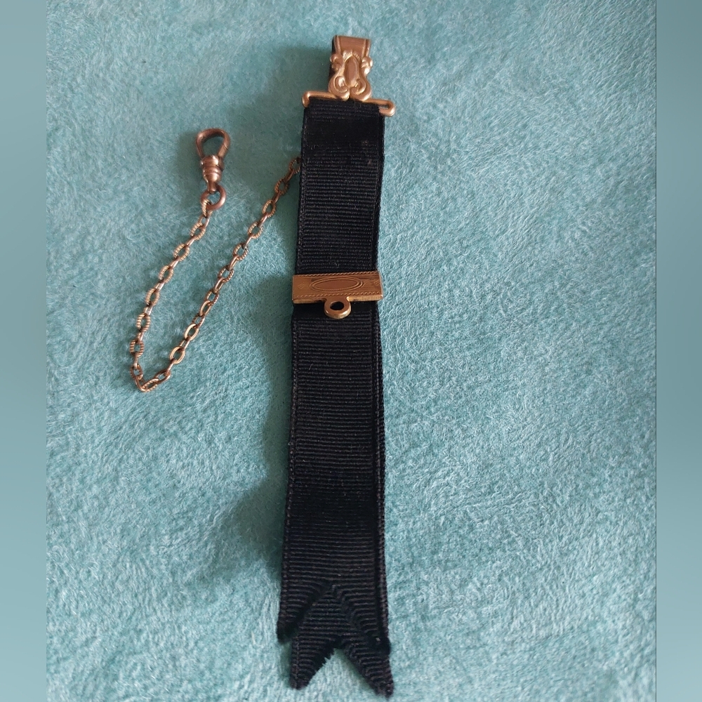 Black Grosgrain Ribbon Pocket Watch Fob 9" Long